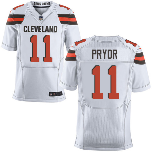 Men's Elite Terrelle Pryor Nike Jersey White Road - #11 NFL Cleveland Browns
